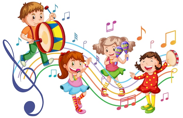 Billede af børn og musik